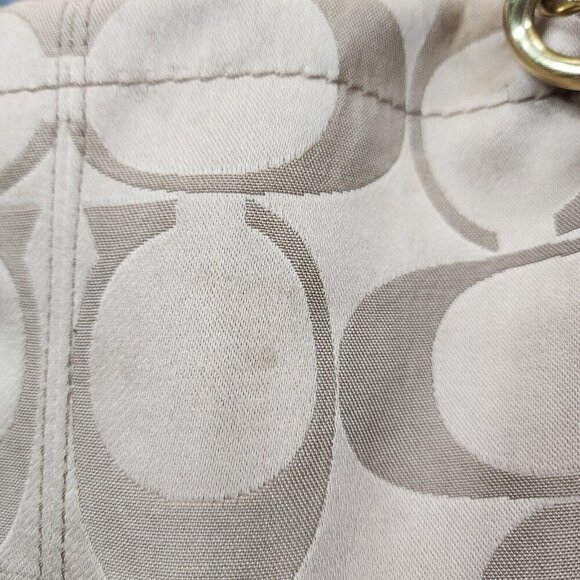 Coach Brooke F17183 Brown Sateen Signature Shoulder Bag Chain Straps F17183 - Picture 2 of 16